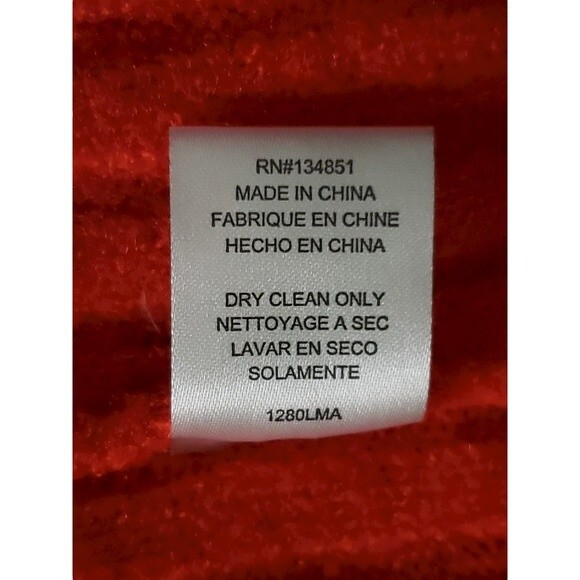 NWT Leyden Ribbed Mock-Neck Pullover Sweater w Puffed Sleeves - Red - L - Picture 11 of 13